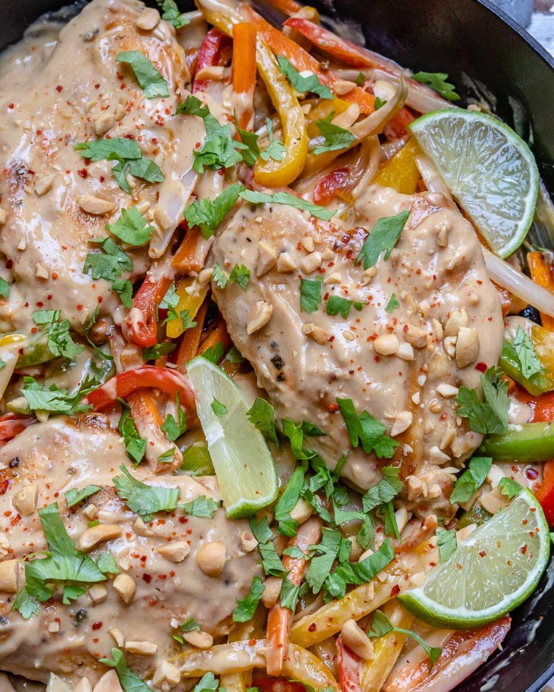 Chicken Satay Stirfry Skillet Clean Food Crush
