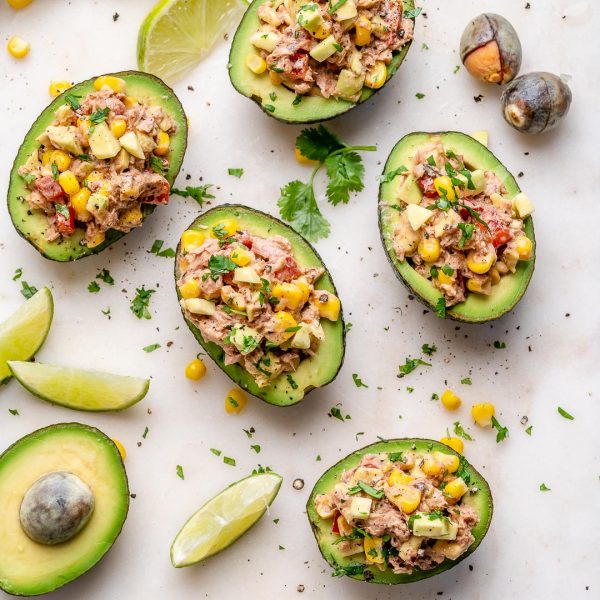 Chipotle Tuna Salad Stuffed Avocados | Clean Food Crush