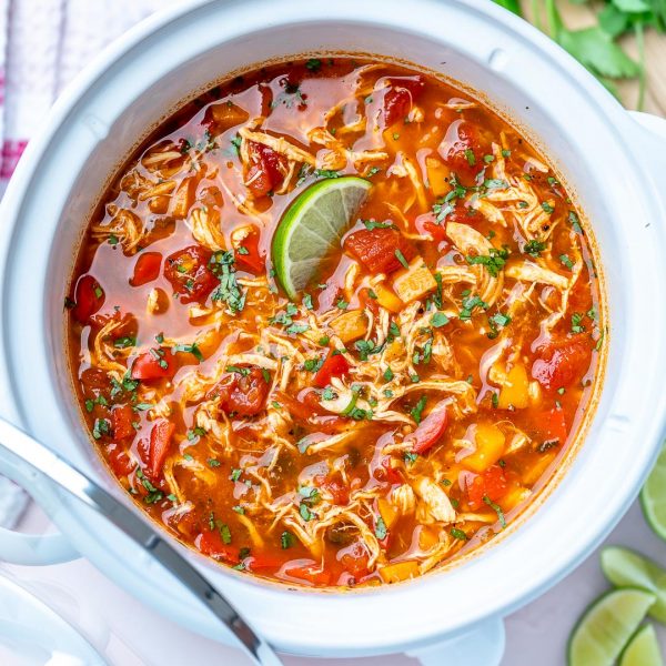 Crockpot Chicken Tortilla Soup | Clean Food Crush