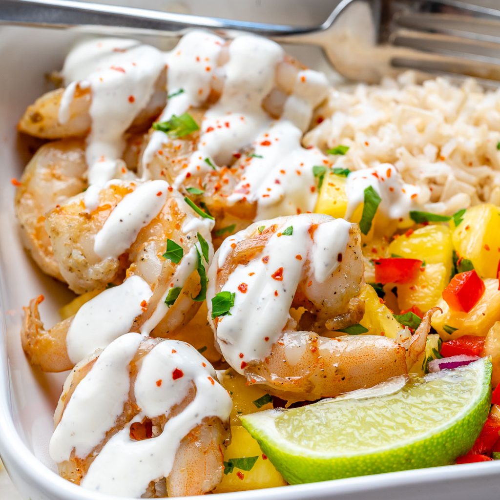 Shrimp + Pineapple Salsa Bowls