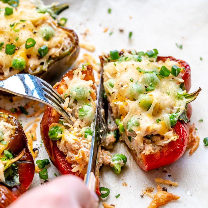 Creamy Tuna Stuffed Bell Peppers | Clean Food Crush