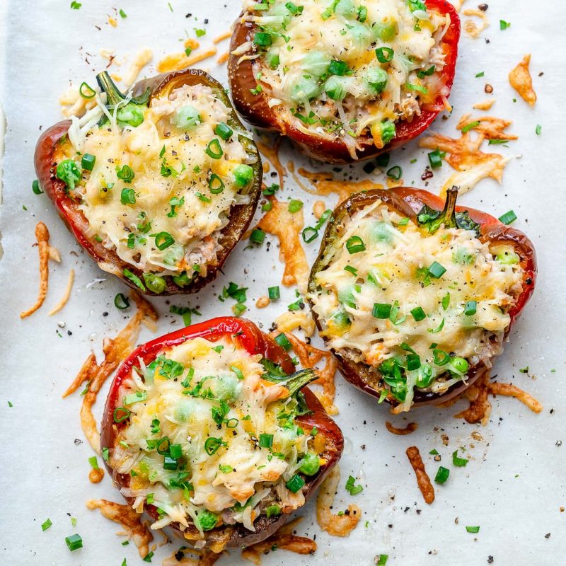 Creamy Tuna Stuffed Bell Peppers | Clean Food Crush