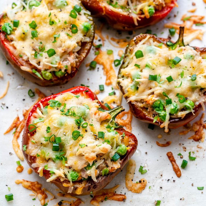 Creamy Tuna Stuffed Bell Peppers | Clean Food Crush