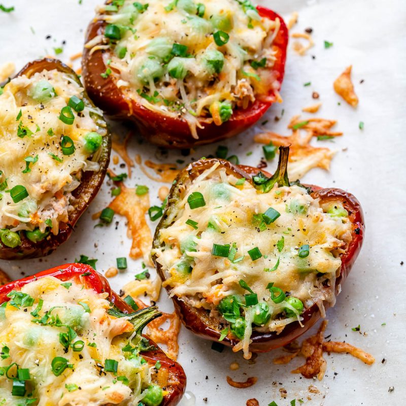 Creamy Tuna Stuffed Bell Peppers | Clean Food Crush