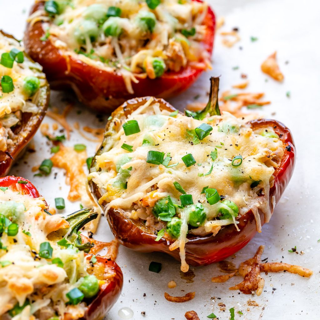 Creamy Tuna Stuffed Bell Peppers | Clean Food Crush