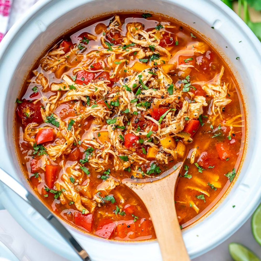 Crockpot Chicken Tortilla Soup | Clean Food Crush