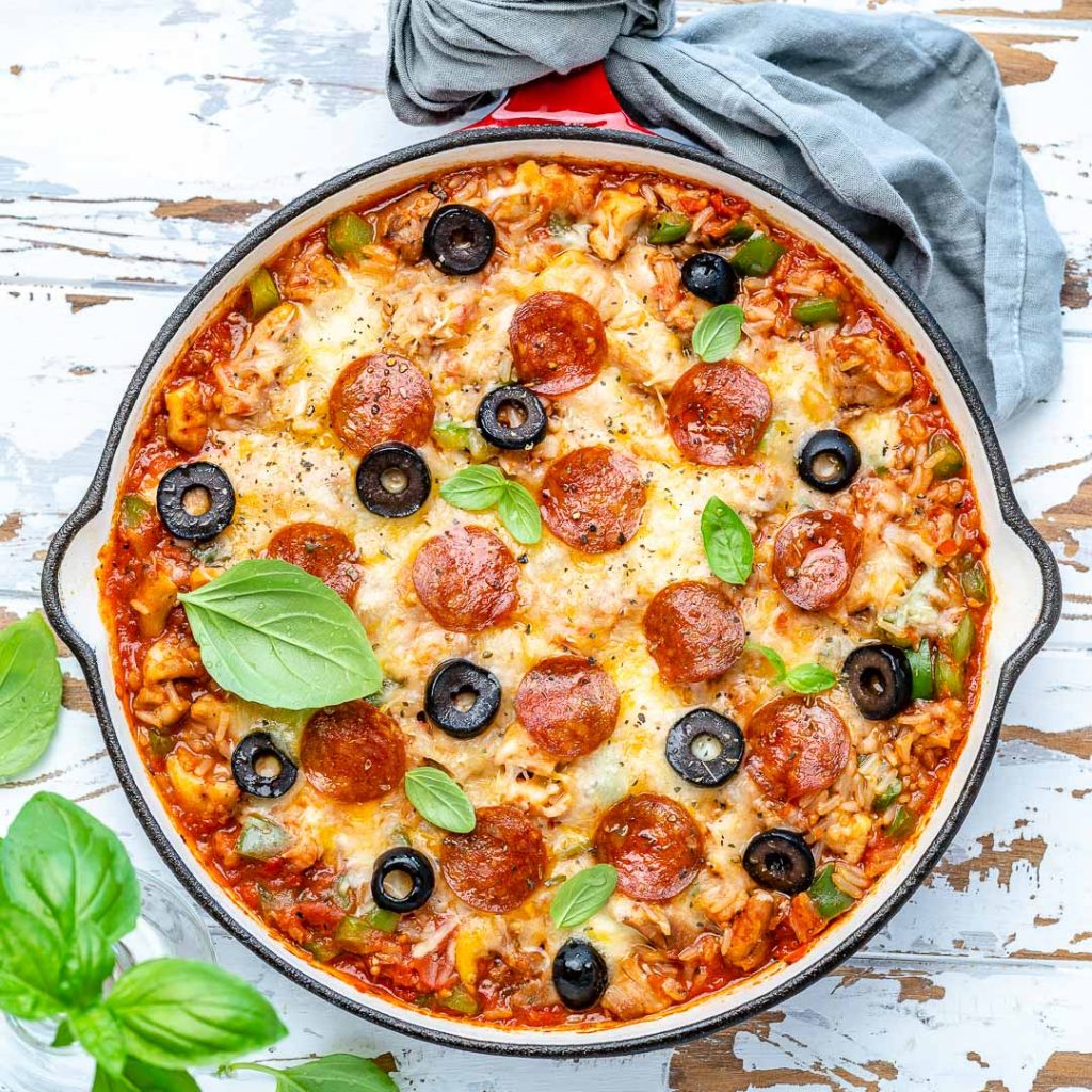 One-Pan Protein Packed Pizza Inspired Bake