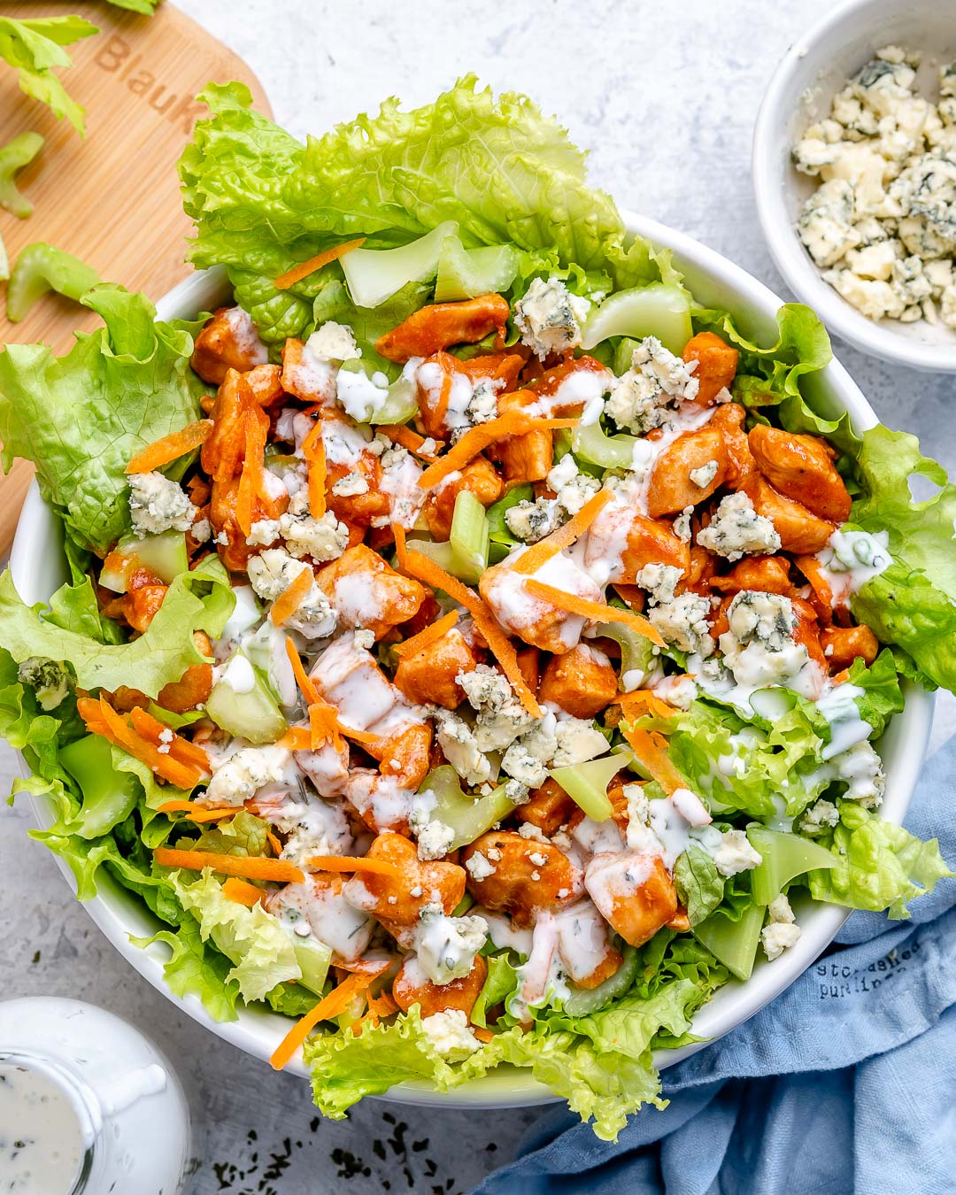 Easy Buffalo Chicken Salad Meal Prep - All the Healthy Things