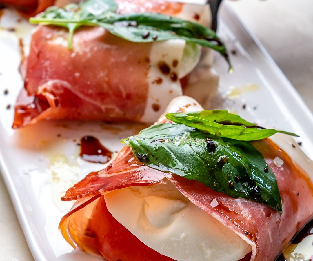Prosciutto Wrapped Caprese Bites