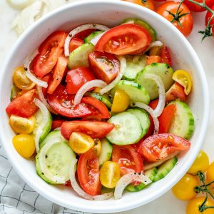 Marinated Garden Tomato + Crisp Cucumber Summer Salad | Clean Food Crush