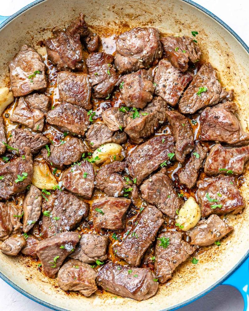 Garlic Butter Steak Bites with Mashed Potatoes for Meal Prep | Clean ...