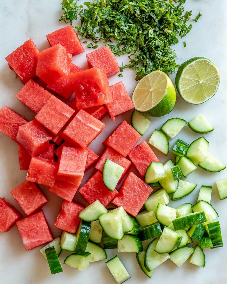 Simple Watermelon Cucumber Feta Salad Clean Food Crush