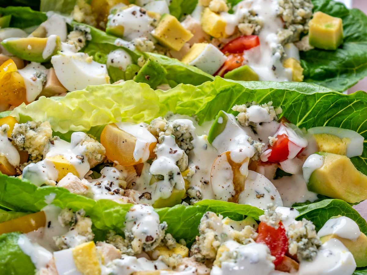 Cobb Salad Lettuce Wraps + Homemade Buttermilk Ranch