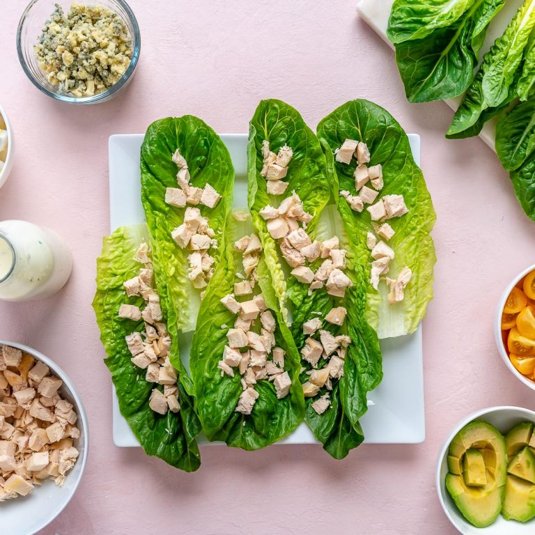 Cobb Salad Lettuce Wraps + Homemade Buttermilk Ranch | Clean Food Crush