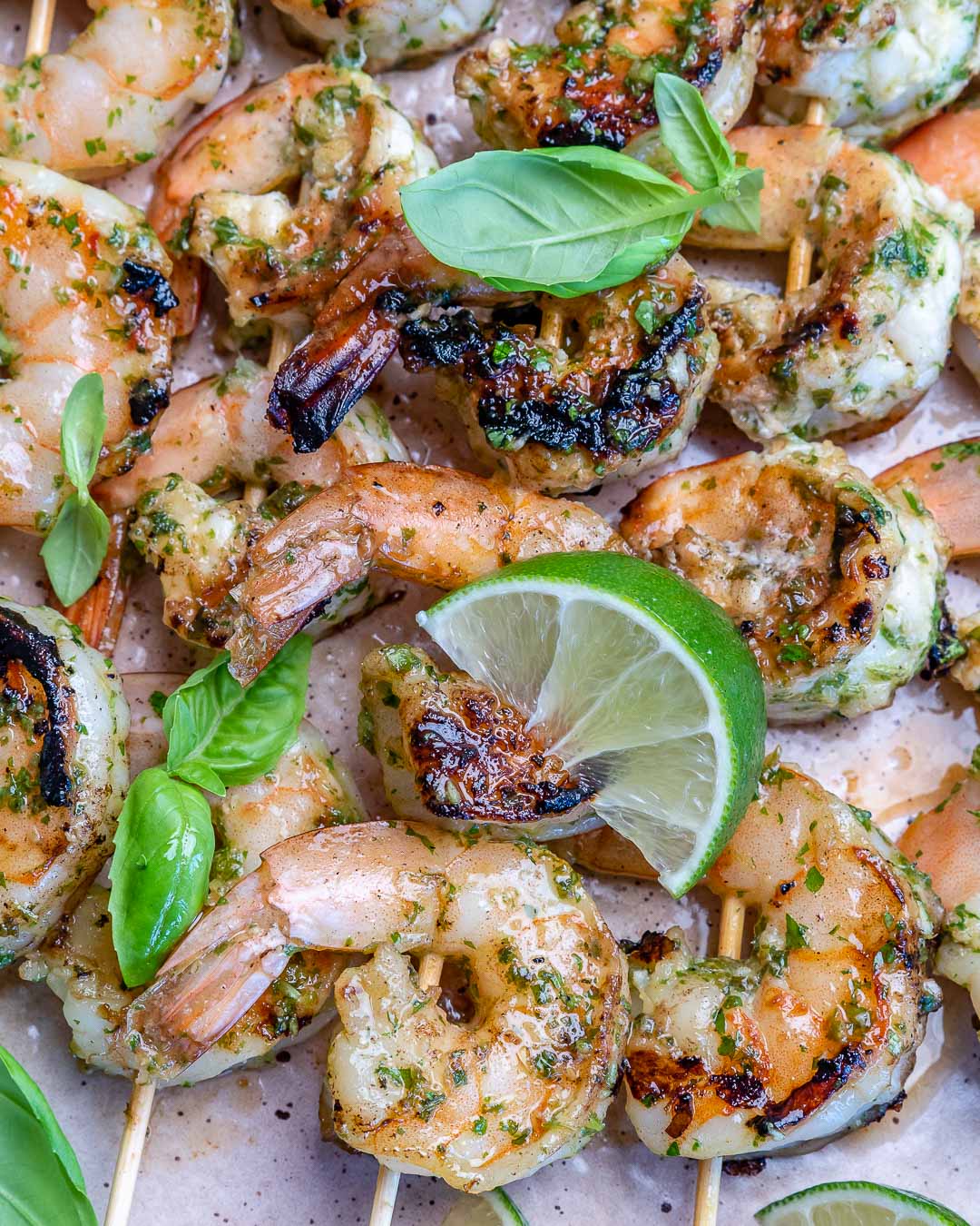 Grilled Garlic Herb Shrimp Skewers | Clean Food Crush