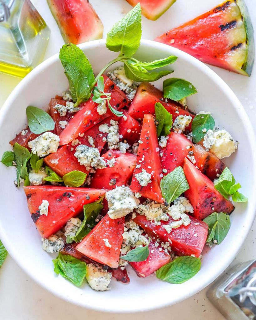 Grilled Watermelon Blue Cheese Salad | Clean Food Crush