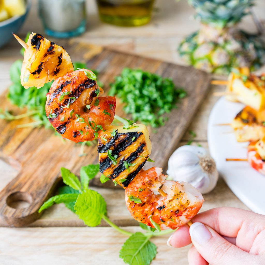 Grilled Garlic Herb Shrimp Skewers