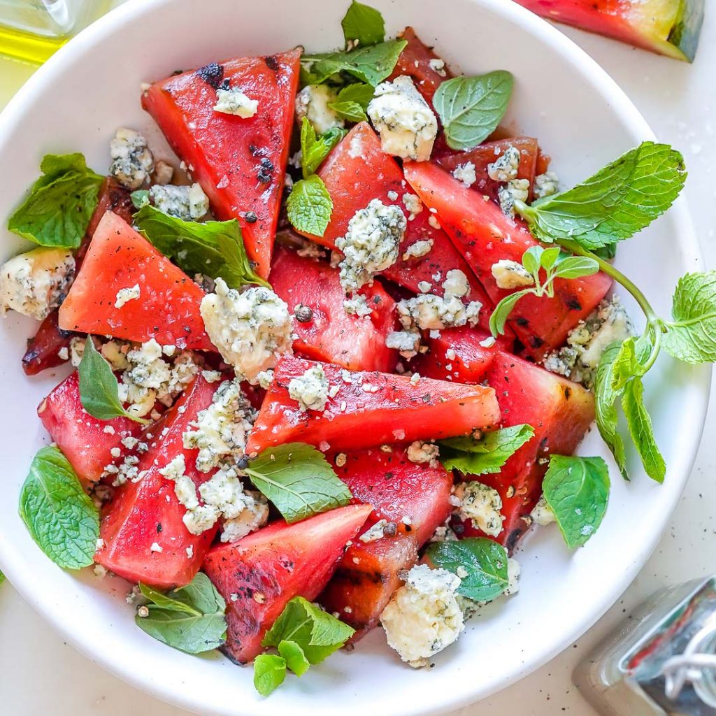 Grilled Watermelon Blue Cheese Salad | Clean Food Crush