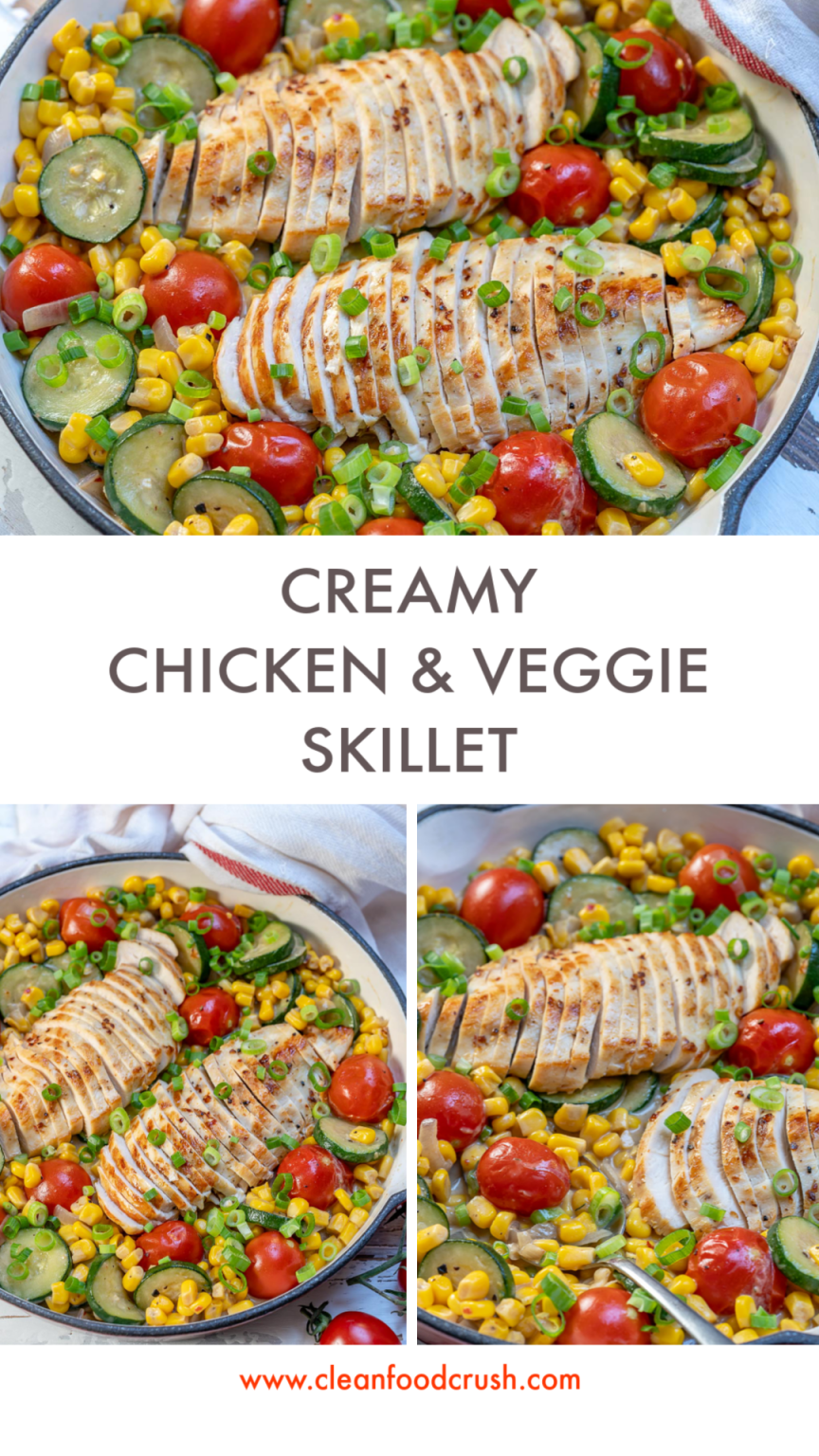 Creamy Chicken + Summer Veggie Skillet | Clean Food Crush