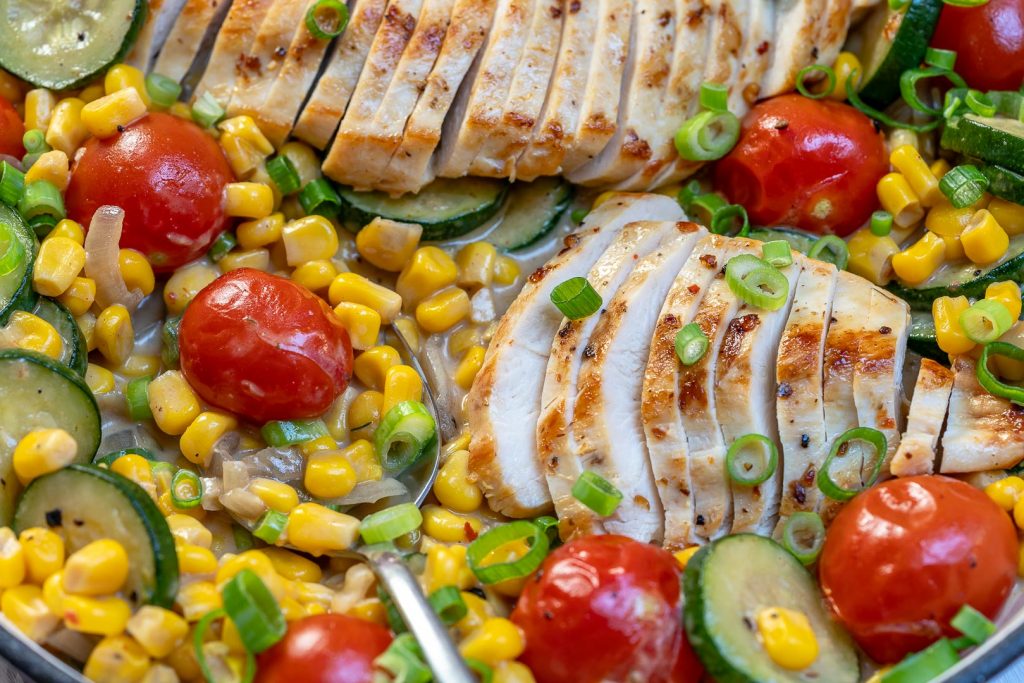 Creamy Chicken + Summer Veggie Skillet | Clean Food Crush