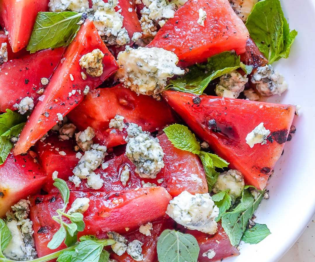 {New} Grilled Watermelon Blue Cheese Salad