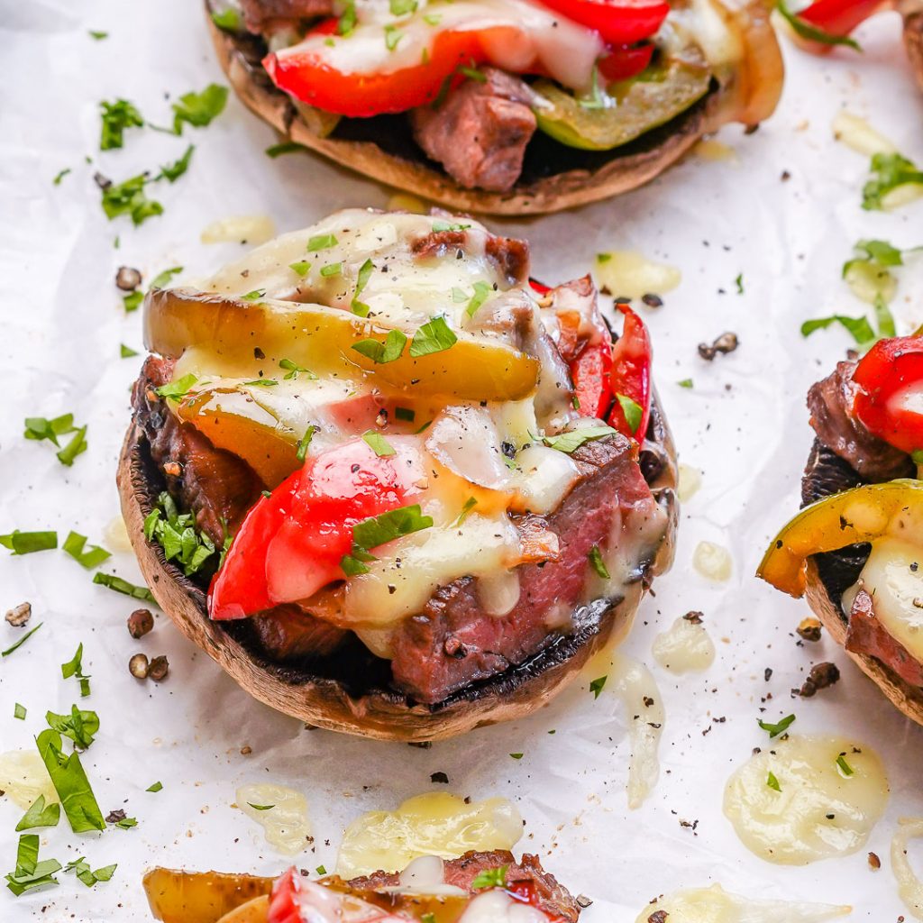 Philly Cheese Steak Stuffed Portobellos