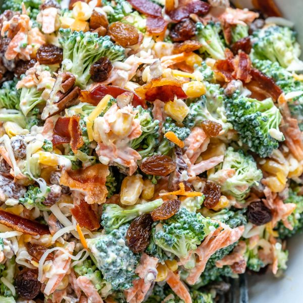 Broccoli + Fresh Corn + Bacon Salad Clean Food Crush