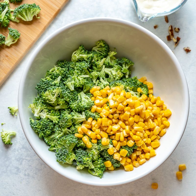 Broccoli + Fresh Corn + Bacon Salad | Clean Food Crush