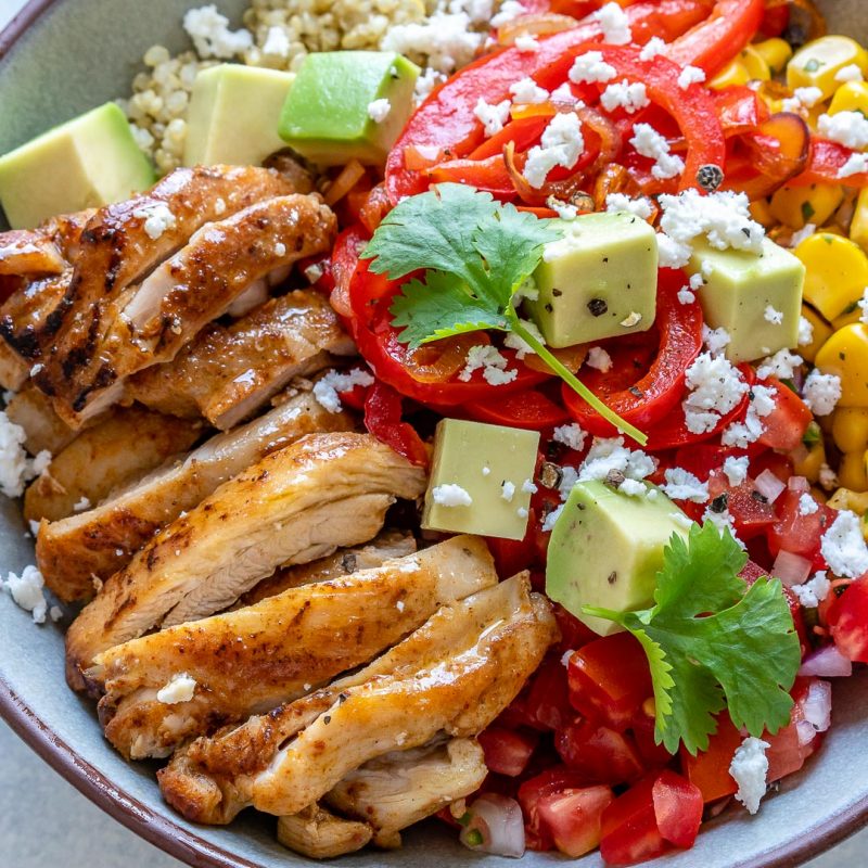 Chicken + Quinoa Burrito Bowls Clean Food Crush