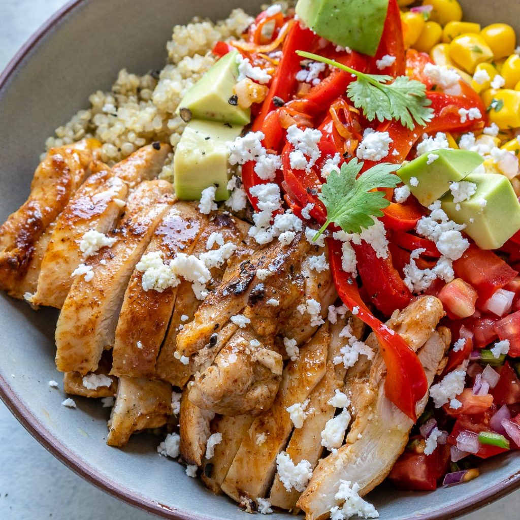 Chicken + Quinoa Burrito Bowls | Clean Food Crush