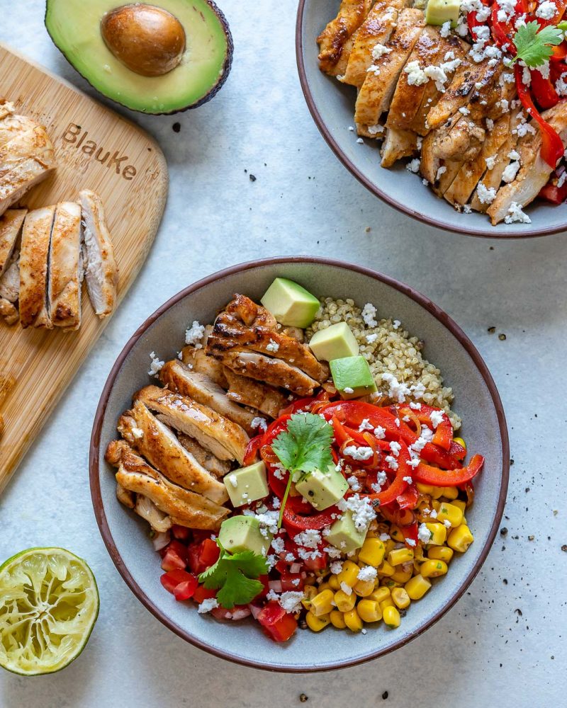 Chicken + Quinoa Burrito Bowls | Clean Food Crush