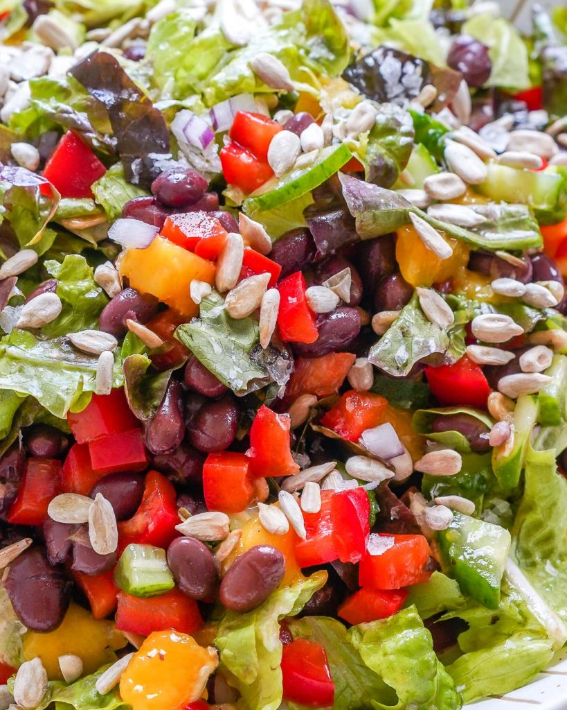 Mango Black Bean Salad with Sunflower Seeds + Citrusy Dressing | Clean ...