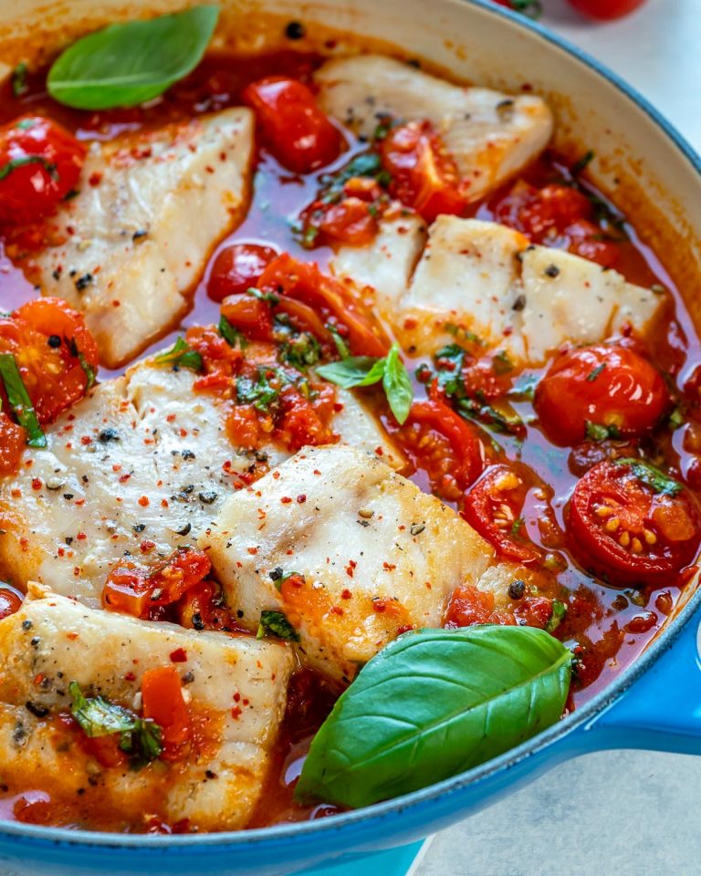 Pan-Seared Cod in Tomato + White Wine Sauce | Clean Food Crush