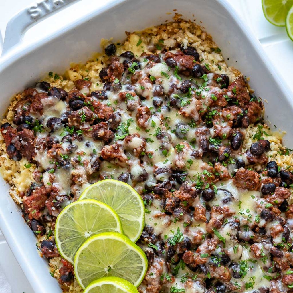 Cauliflower Rice Taco Casserole