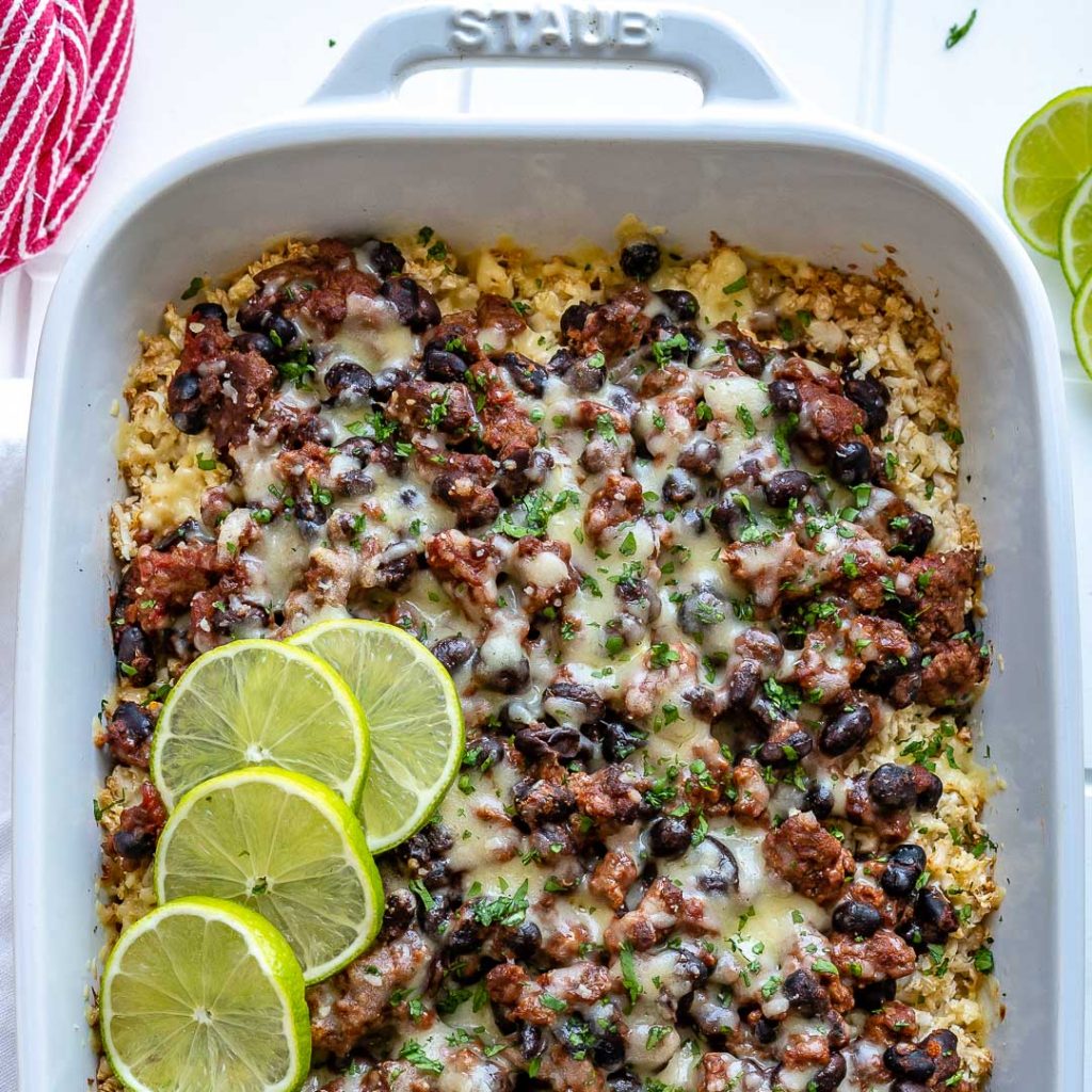 Cauliflower Rice Taco Casserole Clean Food Crush