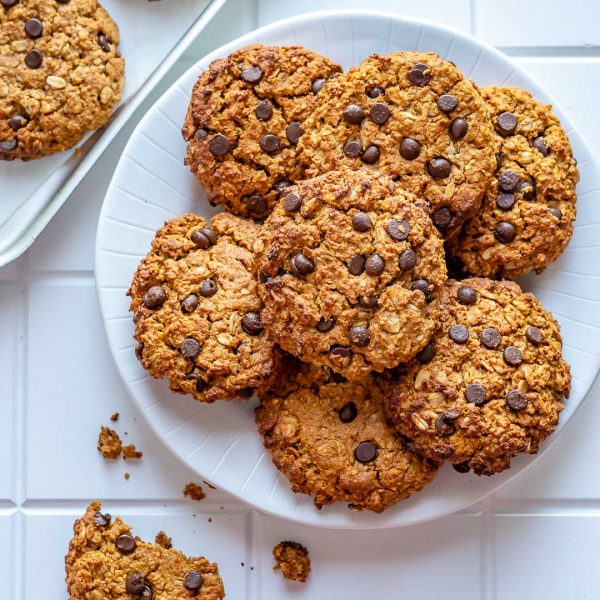 Chocolate Chip Peanut Butter Pumpkin Cookies | Clean Food Crush