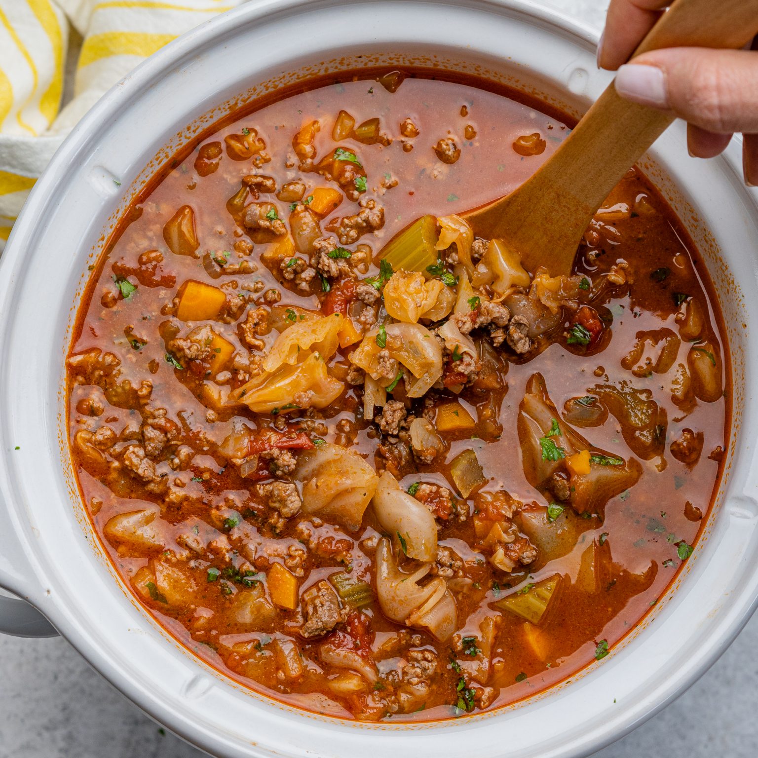 Crockpot, Instant Pot, or Stove top Cabbage Soup With Beef Clean Food
