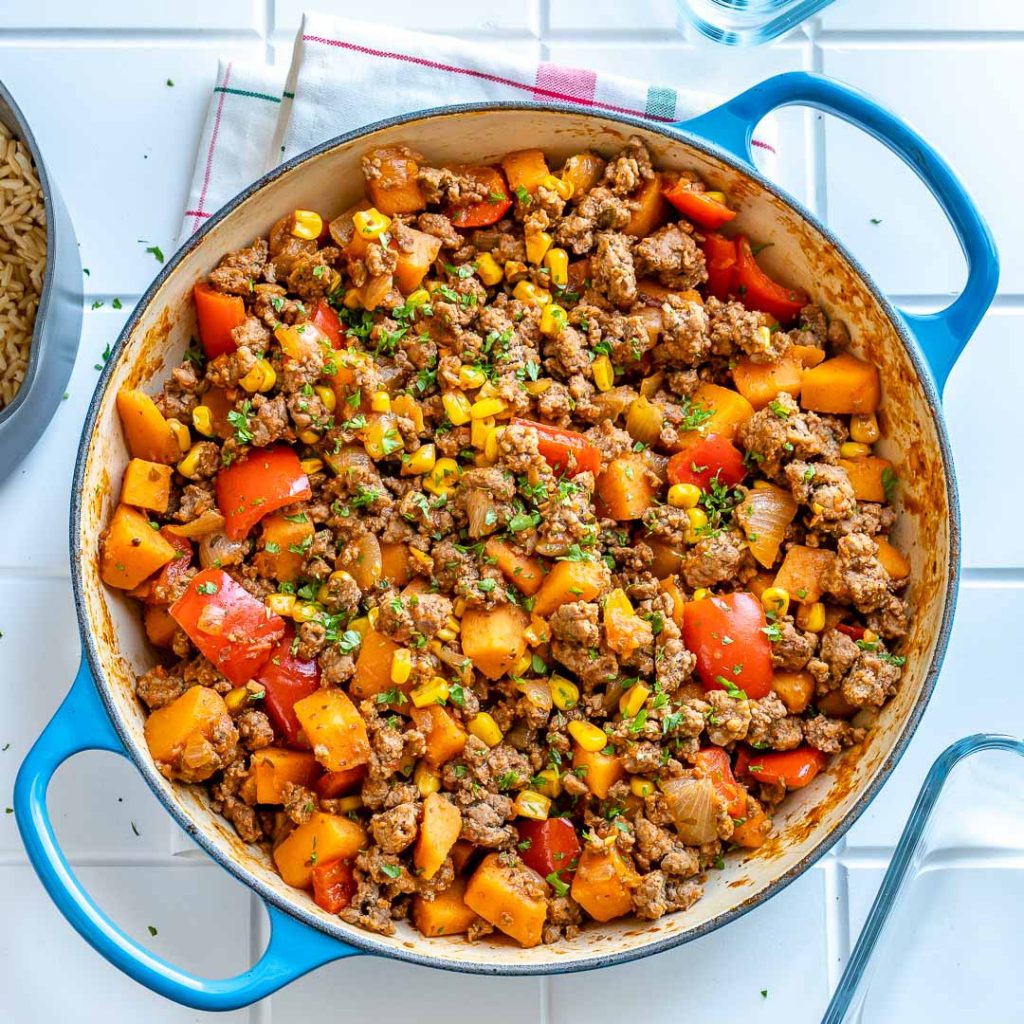 Simple Ground Beef + Sweet Potato Skillet Clean Food Crush