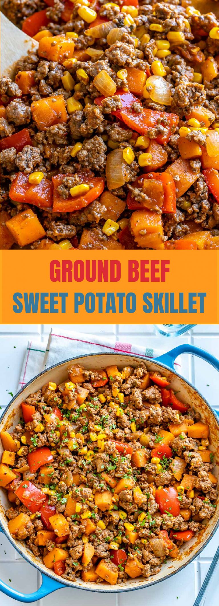 Simple Ground Beef + Sweet Potato Skillet | Clean Food Crush