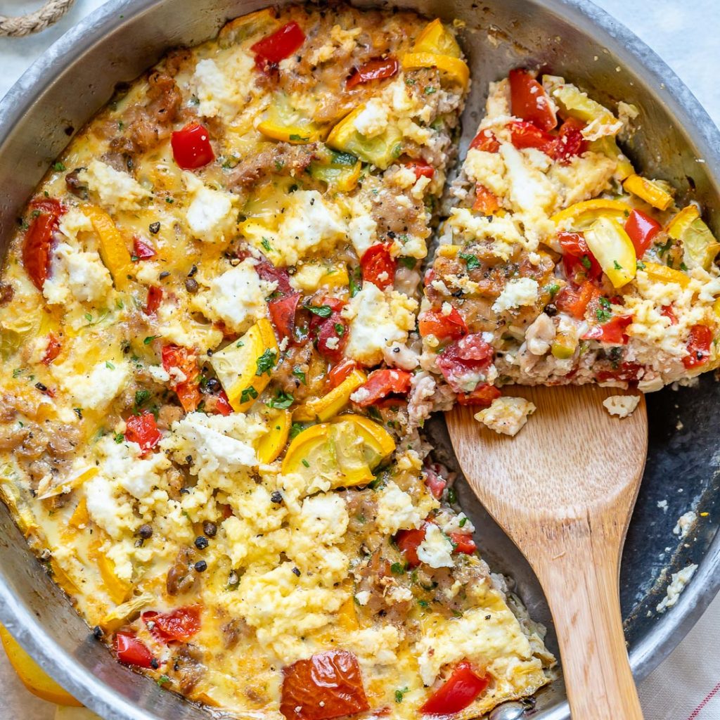 Yellow Squash Frittata with Sausage | Clean Food Crush