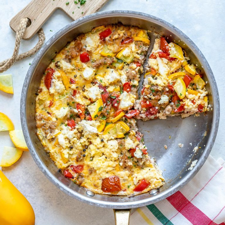 Yellow Squash Frittata with Sausage | Clean Food Crush
