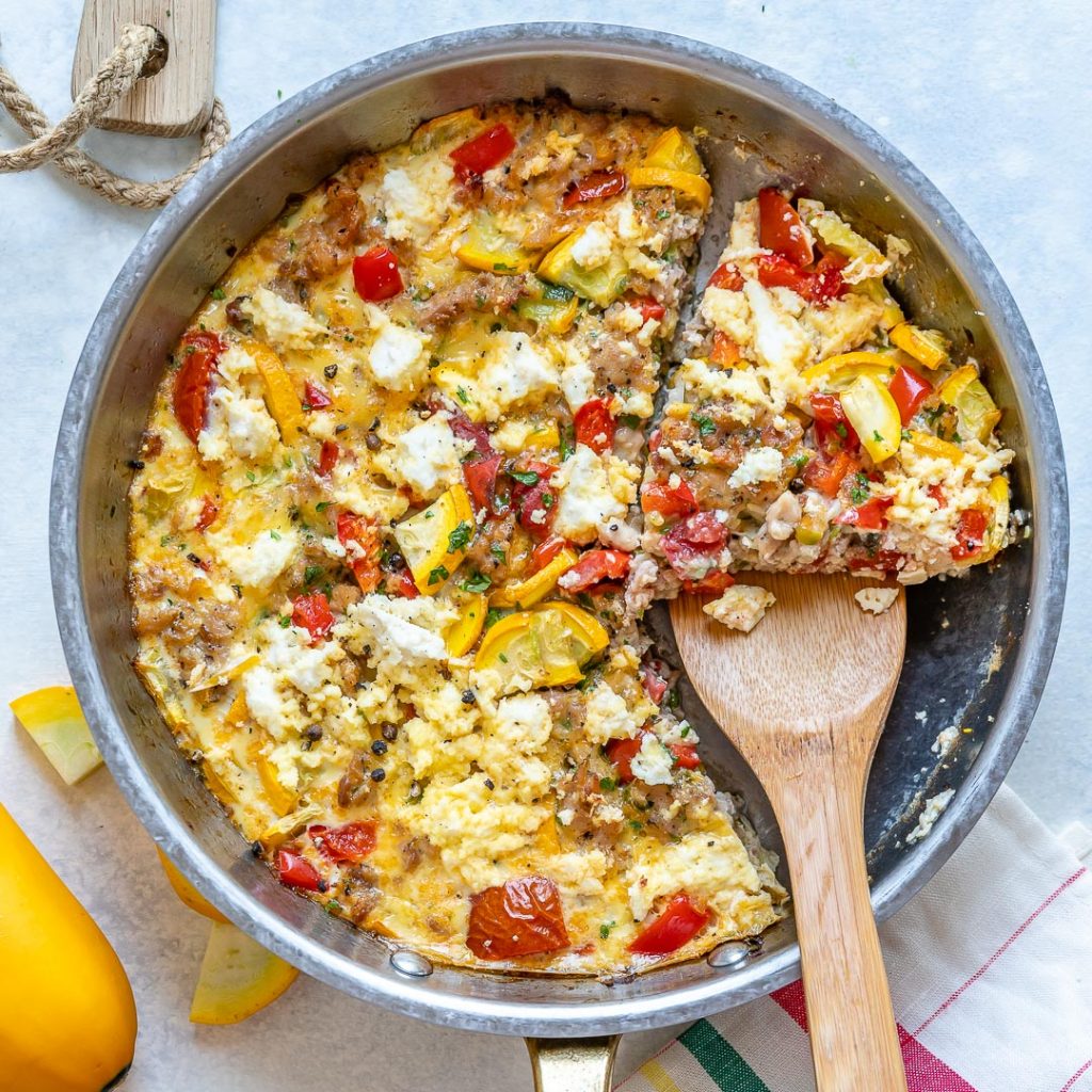 Yellow Squash Frittata with Sausage | Clean Food Crush