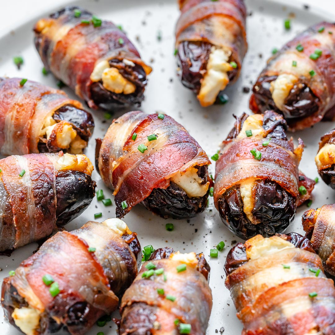 Bacon Wrapped Cheese Stuffed Dates | Clean Food Crush