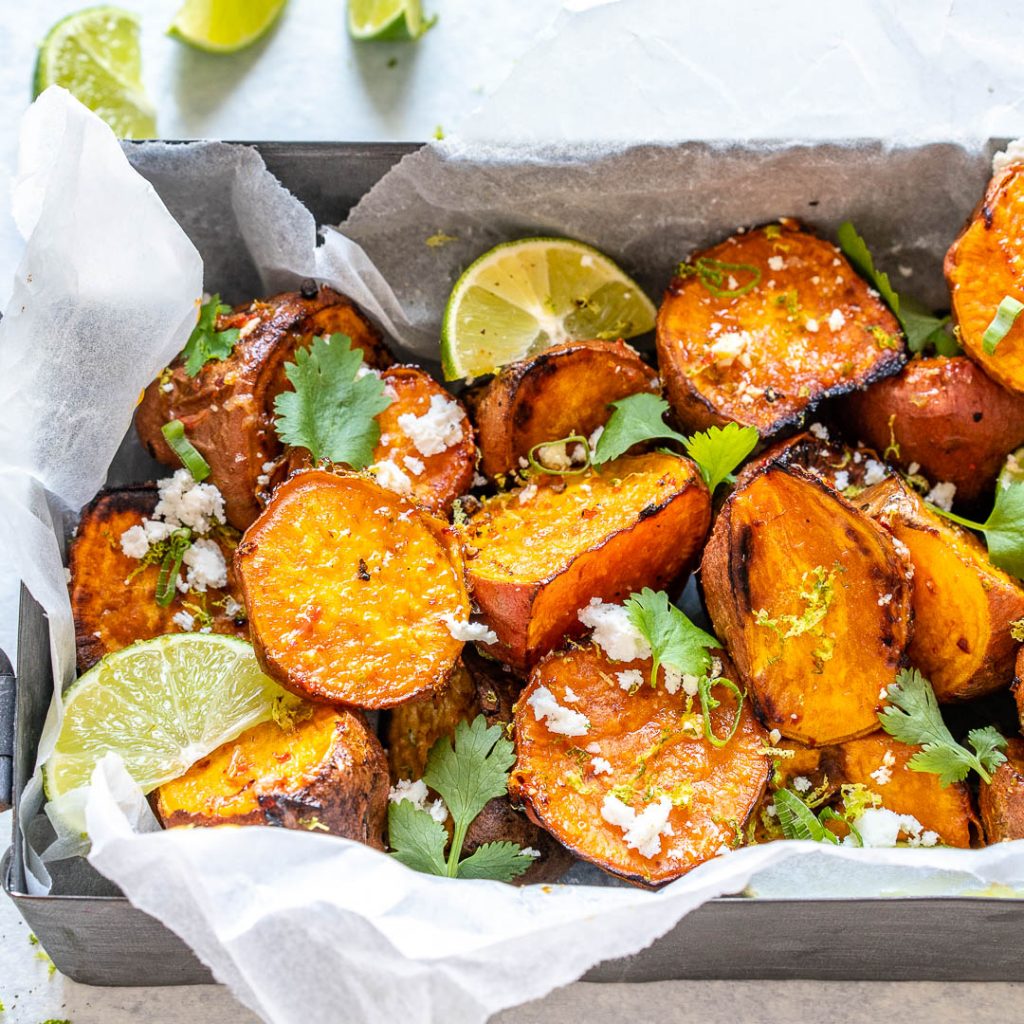 Chili Lime Roasted Sweet Potatoes