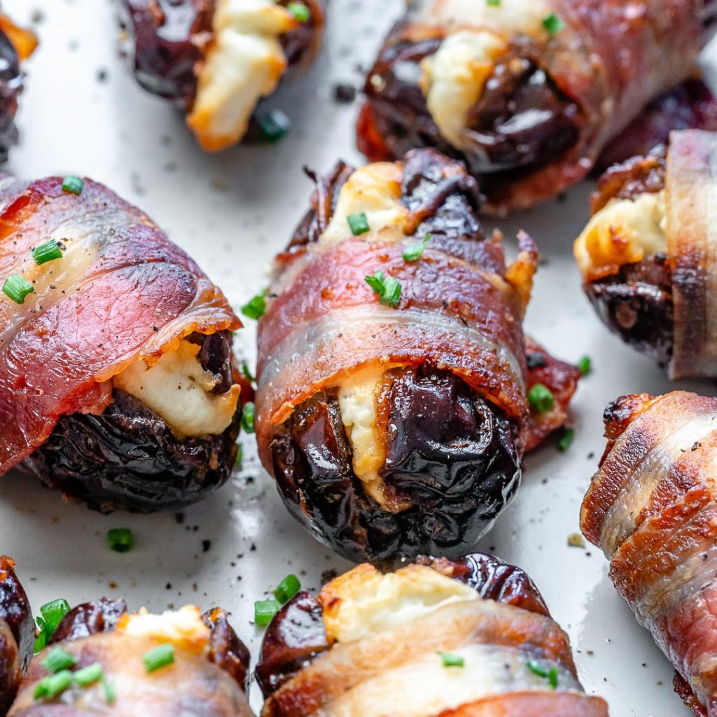 Bacon Wrapped Cheese Stuffed Dates Clean Food Crush