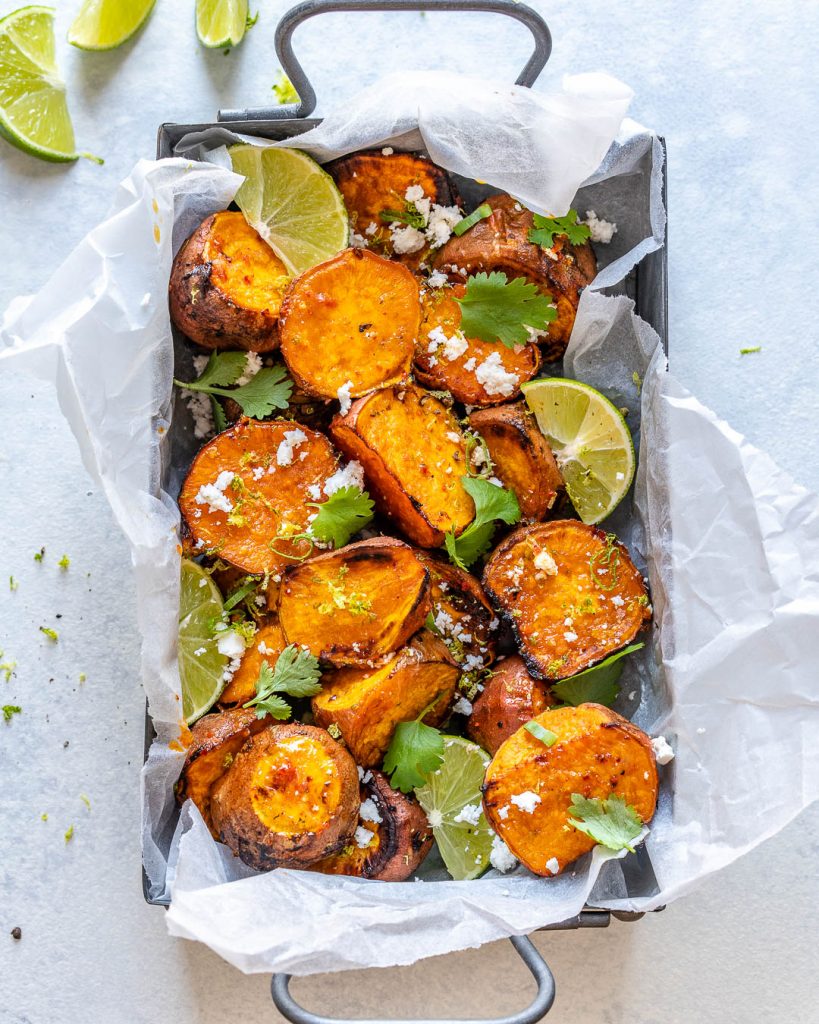 Chili Lime Roasted Sweet Potatoes | Clean Food Crush