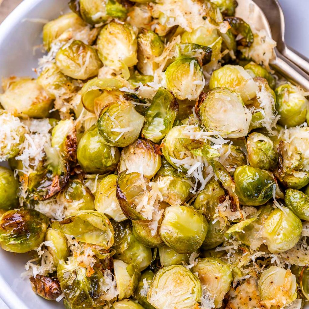 Parmesan & Pepper Roasted Brussels