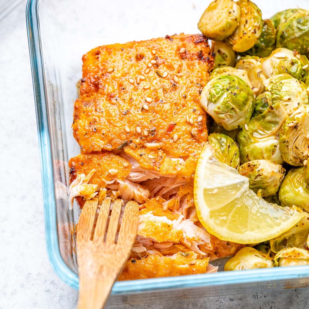 Roasted Salmon + Brussels Sprouts 