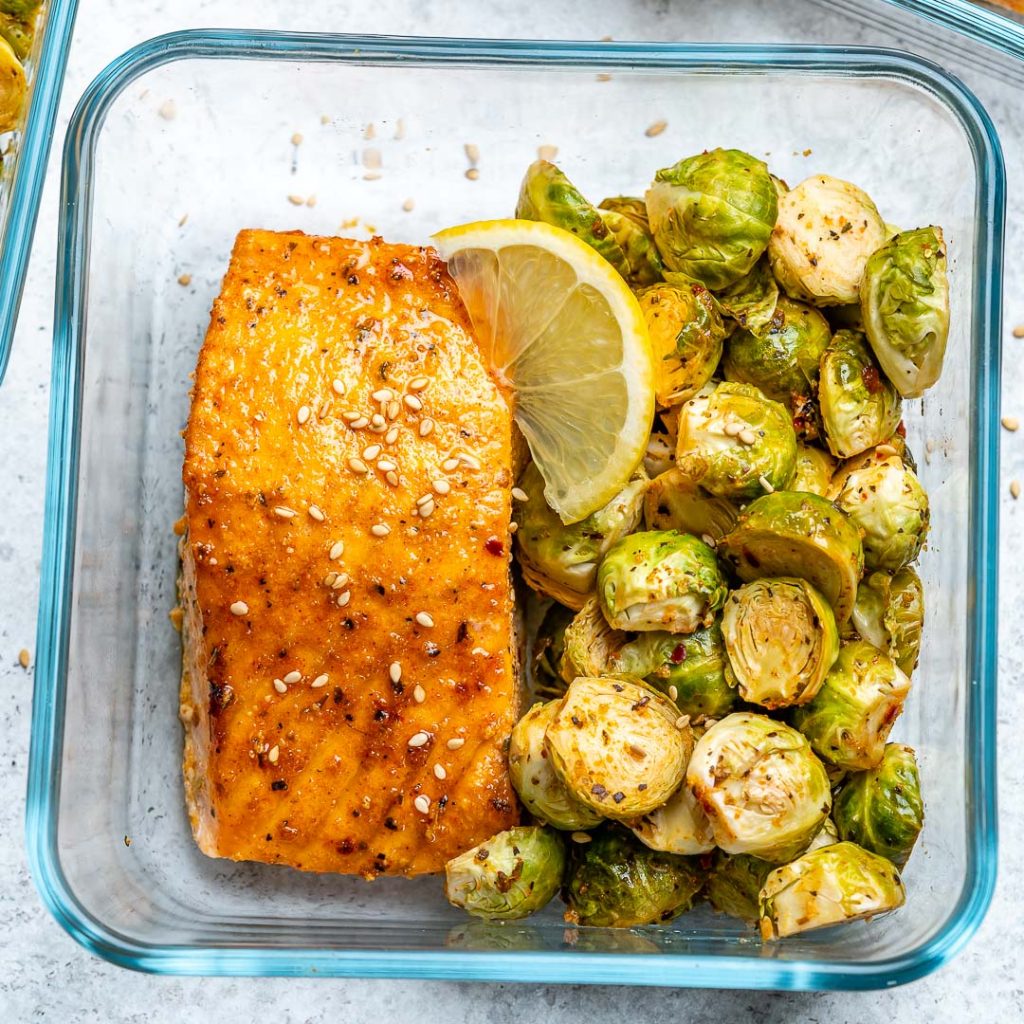 Roasted Salmon + Brussels Sprouts