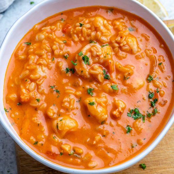 Creamy Shrimp + Rice Soup | Clean Food Crush